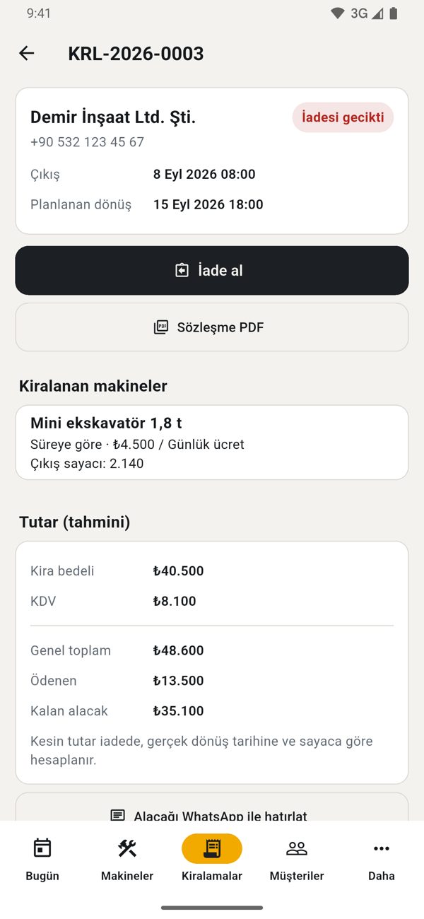 PALETRA · Kiralama ve alacak